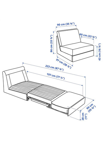 1 диванліжко ІКЕА KIVIK (s39470231) IKEA (278407938)