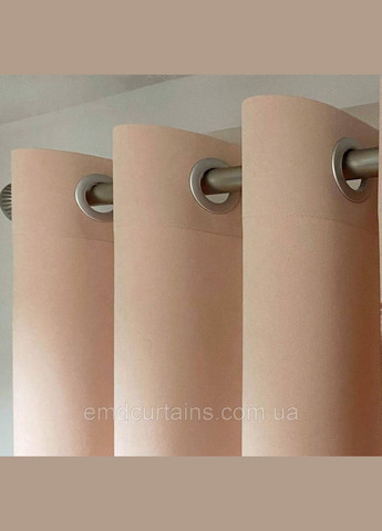 Комплект шторы на серых люверсах 2 шт с подхватами 205х250 см. микровелюр Розово-пудровый No Brand (337358043)
