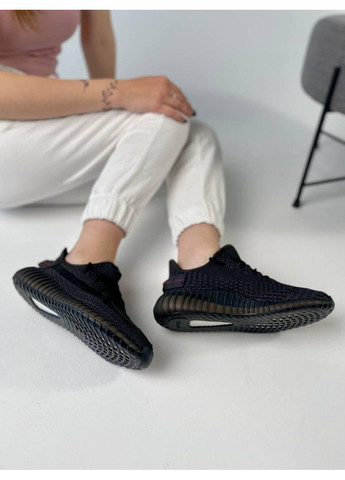 КРОССОВКИ ЖЕНСКИЕ ADIDAS YEEZY BOOST 350 BLACK АДИДАС ИЗИ БУСТ No Brand чёрные демисезоны (368887654)