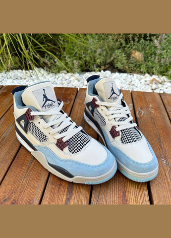 Серо-синие демисезонные кроссовки мужские nike air jordan military blue No Brand Retro 4