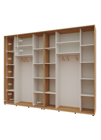 Шкаф-купе четырехдверный Комфорт Мебель 320*60*210 см Дуб золотой 4 двери Зеркало Макси Комфорт Меблі (360439521)