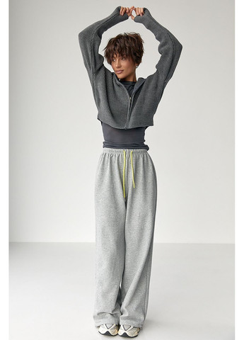 Утепленные однотонные спортивные штаны - черный цвет Lurex (370601919)