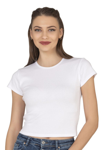 Футболка жіноча вкорочена в рубчик Ozkan - (333829076)