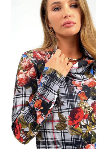 Комбінована трикотажна сукня у квітковий принт - ua54 / eu48 Iren Klairie