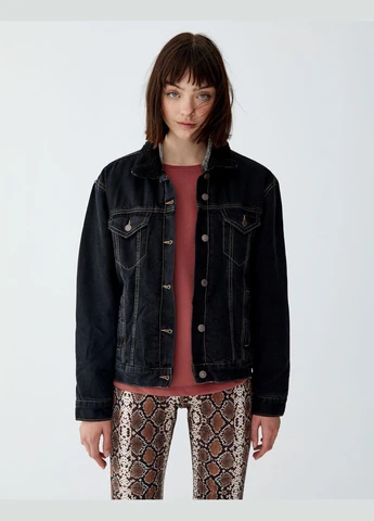 Чорна куртка демісезон,чорний, Pull & Bear