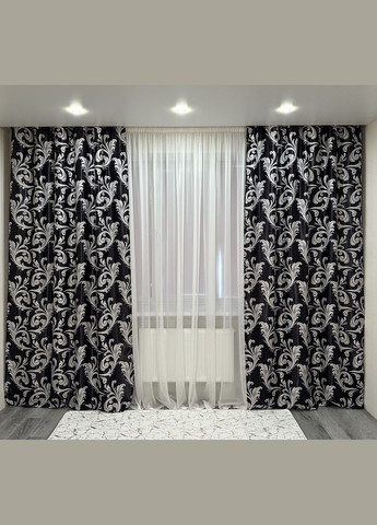 Готовий комплект штор (2шт) блекаут софт чорного кольору 150х270см No Brand (323014106)