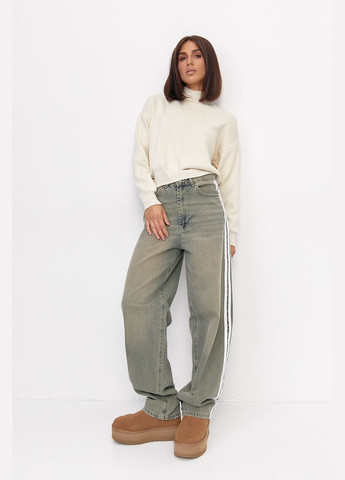 Жіночі джинси Baggy з лампасами Lurex - (312383292)