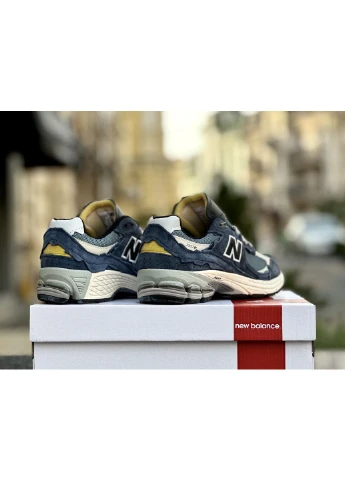 Комбіновані кросівки чоловічі new balance 2002r protection pack dark navy нью беланс 2002r демісезон No Brand