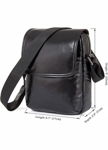 Сумка мужская через плечо кожаная 14470 Черный Vintage (302008113)