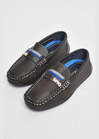 Коричневые туфли детские для мальчика коричневого цвета без шнурков Let's Shop