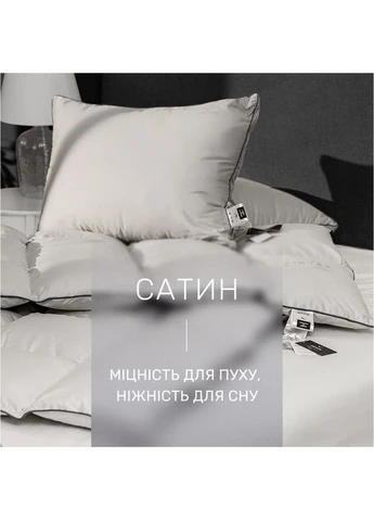Одеяло пуховое Silver Cloud №065 90% серый пух Premium / 10% перо сатин (деми) 200*220 Mirson (397392620)