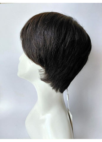 Перука зі 100% натурального волосся боб каре чорний No Brand (362035953)