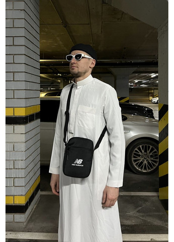 Компактна барсетка чоловіча - чорна сумка на ремені. No Brand (365592429)