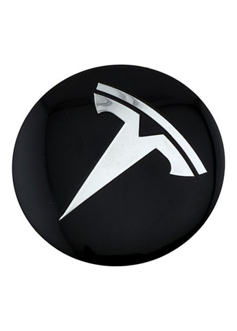 Наклейки з логотипом Тесла 56 мм алюмінієві чорна з хром логотипом 4 штуки. Tesla (354698629)