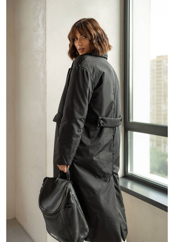 Черное демисезонное Женское пальто MONRO из плащевки (mil486) milirud