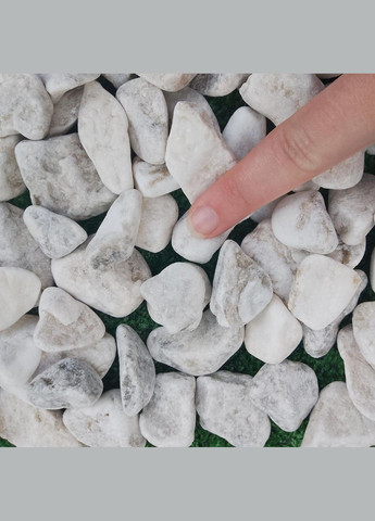 Галька мармурова 20-40 мм Біло-сіра 5 кг Дніпро (340542912)