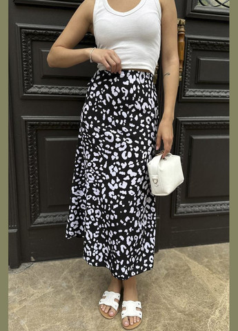 Спідниця шовкова чорно-білого кольору Let's Shop (301196870)