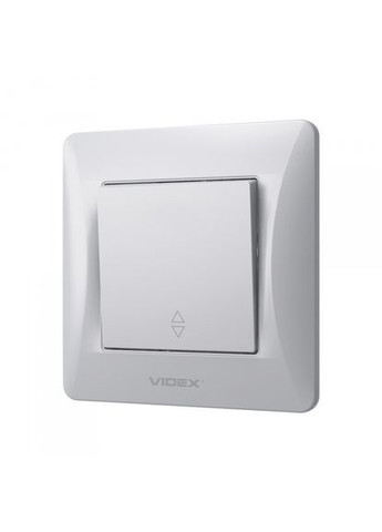 Выключатель одноклавишный проходной серебряный шелк BINERA Videx (366298469)