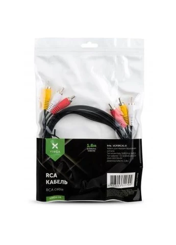 Мультимедийный кабель 3RCA to 3RCA 1.8m (VCP3RCA1.8) Vinga (396885831)