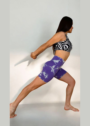 Шорти укорочені велосипедки з пуш-ап No Brand шорти тай-дай з пуш-ап тай-дай фіолетовий спортивний, кежуал