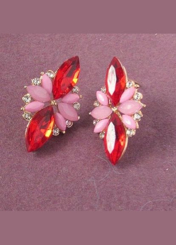 Червоні модні сережки у стразах Боні Fashion Jewelry (336950268)