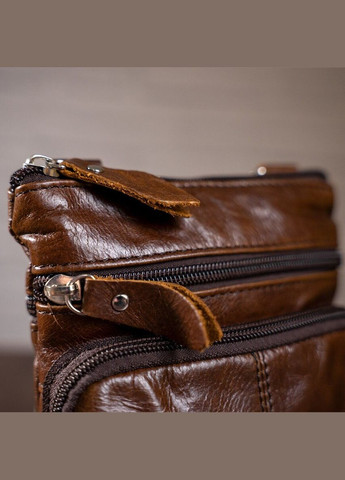 Кожаная сумка кросс боди мужская мессенджер через плечо коричневая 14608 Vintage (329195389)