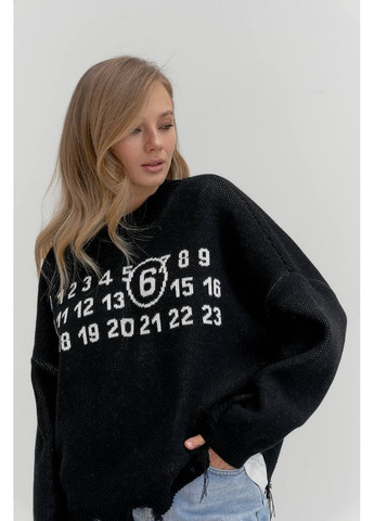 Черный демисезонный стильный, уютный и теплый свитер джемпер Україна