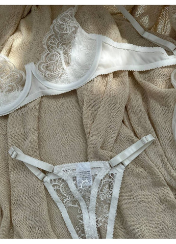 Белый балконет комплект женского белья | нежный кружевной, белое соблазнение Vital-Textile с косточками полиэстер, эластан