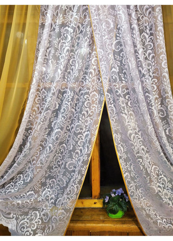 Занавеска короткая готовая Мэри золото жаккард грация No Brand (372133896)