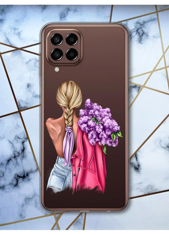 Прозорий чохол на Samsung Galaxy M33 5G Дівчина з бузком (принт 7) Creative (359489869)