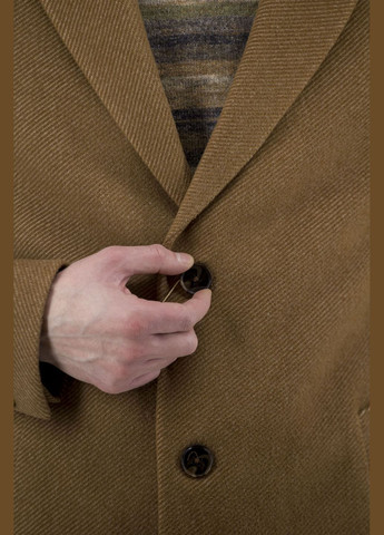 Бежевое демисезонное Мужское среднее шерстяное пальто с вискозой, приталенный крой, английский воротник, классический стиль Simoni (графит, ), 47236 No Brand