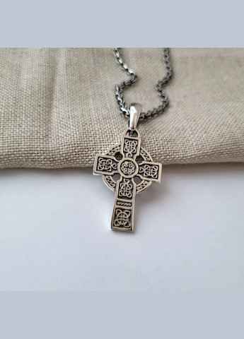 Срібна підвіска Оберіг амулет Кельтський Хрест чорнене срібло 925 проби (АРТ.89049ч) 6.80г No Brand (306742082)