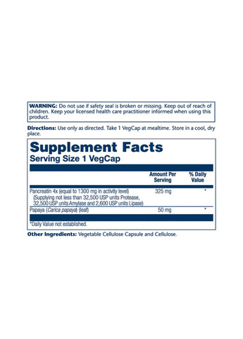 Pancreatin 1300 Digestive Enz 1300mg - 90 veg caps Solaray (369400639)
