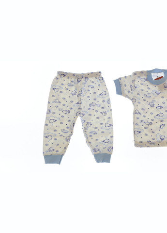 Блакитна піжама з коротким рукавом для хлопчика. 68 см (33126) BABYKROHA