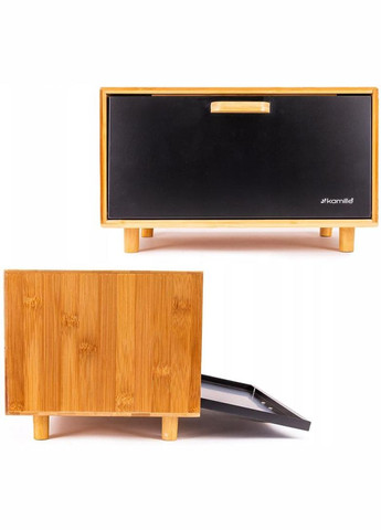 Хлебница Black&Wood бамбуковая 36х26х23см со стальной крышкой Kamille (372173235)