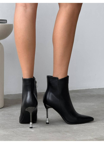 Чорні демісезонна стильні жіночі ботильйони No Brand