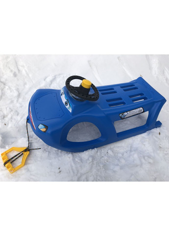 Зимові санки Zigi-Zet Stering із кермом сині для дітей від 3 років пластикові санки для катання ProDobro (367265583)