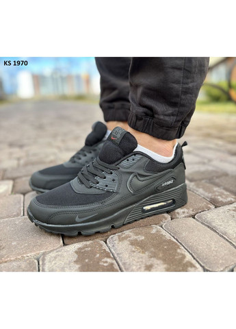 Чорні Осінні кросівки чоловічі nike air max 90 black cheap найк аір макс 90 No Brand