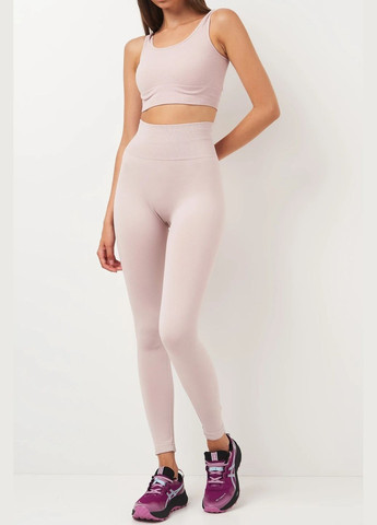 Светло-розовые демисезонные спортивные леггинсы с push-up эффектом Giulia