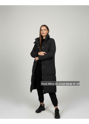 Чорна зимня жіноча зимова куртка подовжена зі знімним капюшоном Nositi 4264-15-860А