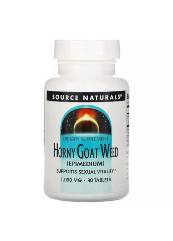 Натуральна добавка Horny Goat Weed 1000 mg, 30 таблеток Source Naturals (293341816)