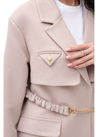 Бежеве демісезонне Коротке кашемірове пальто «Соло» бежеве (кашемір) Emass