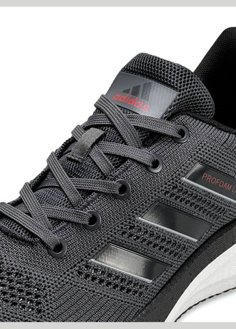 Темно-серые демисезонные кроссовки мужские adidas dark grey white No Brand Profoam Lite