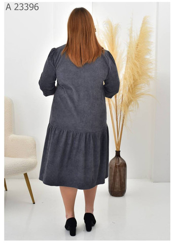 Сіра повсякденний жіноча сукня великого розміру SK