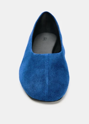 Женские балетки Zara | синие однотонные натуральная кожа (384477006)