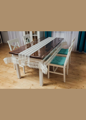 Силіконова скатертина Молочний Версаче Мереживо 210x120см Royal House (315144326)