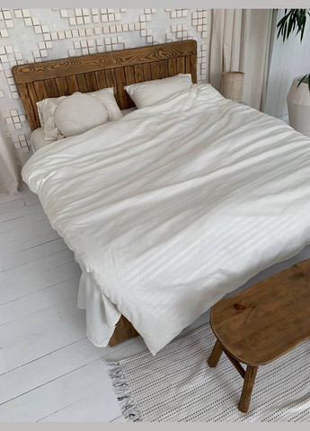 Двоспальний КПБ мікро страйп сатин "Молоко" Glav Textile (296930174)