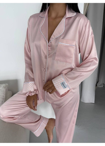 Рожева всесезон ніжна піжама сорочка + брюки No Brand