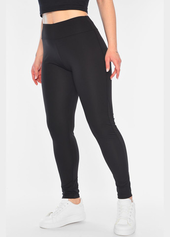 Лосини жіночі однотонні чорного кольору Let's Shop (321392192)