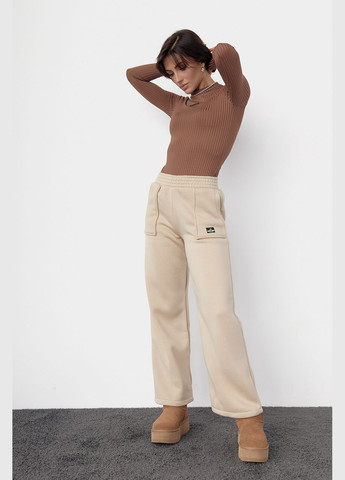 Трикотажные штаны на флисе с накладными карманами 58342 Lurex (280910225)